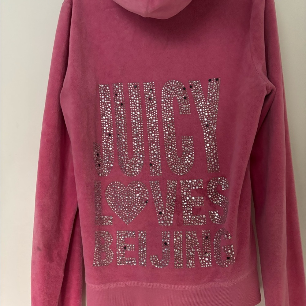 Juicy Couture Pink Hoodie with Rhinestone Design; Beijing Collectiom